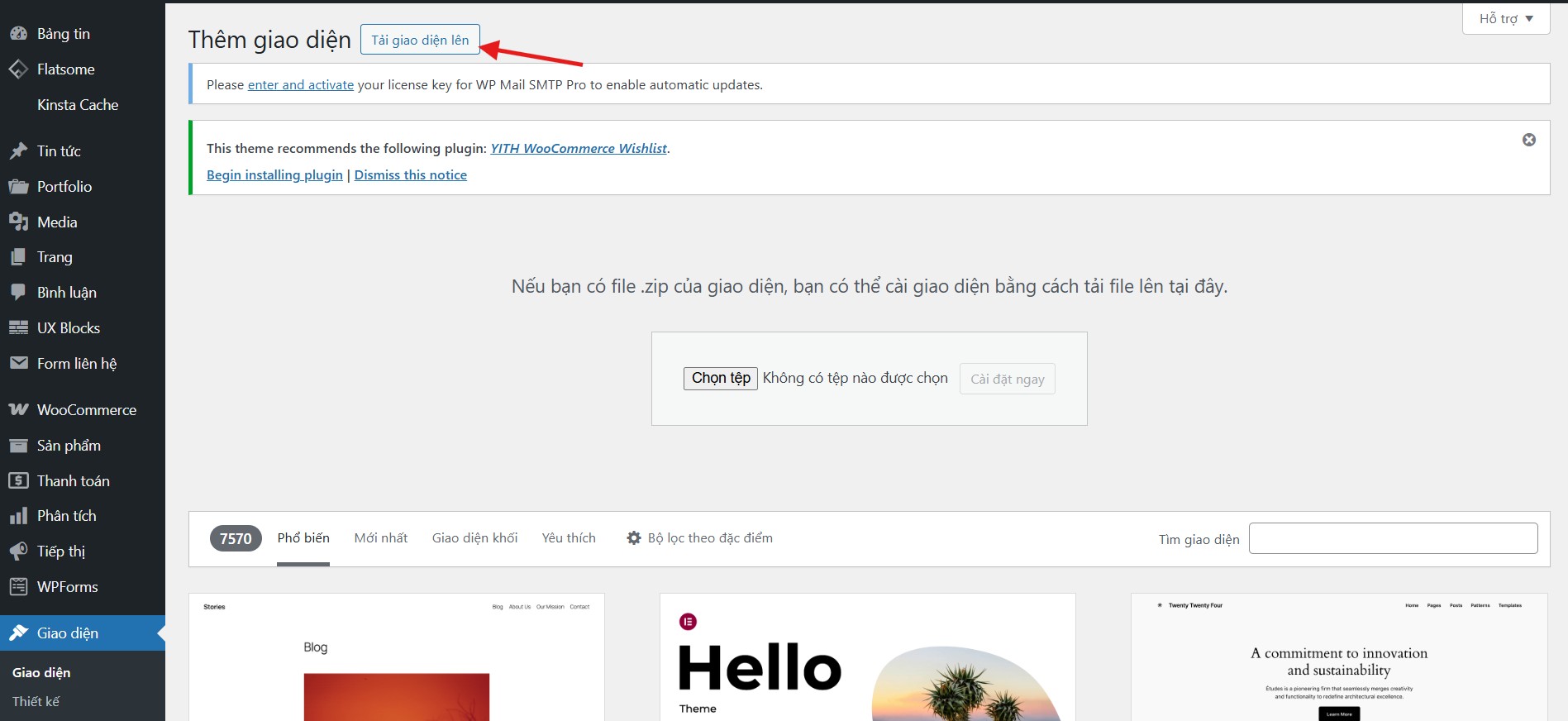 Hướng dẫn cài theme wordpress